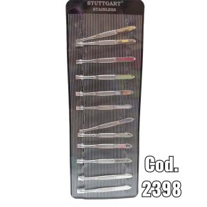 Pinza Depilar Plateada x12