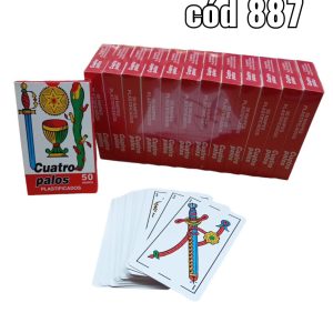 Naipe Cuatro Palos Rojo x50