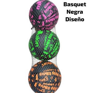 Pelota Basquet Negra con diseños