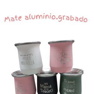 Mate aluminio grabado laser