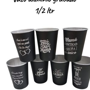 Vaso 1/2 lt aluminio grabado